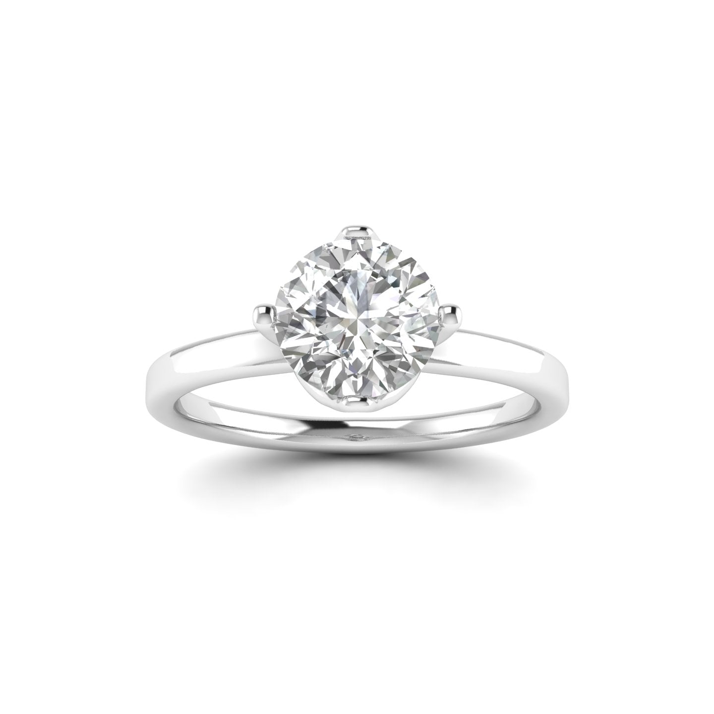 White Gold Studded 1 Carat Lab Grown Diamond Ring-F Color VS1 Clarity.